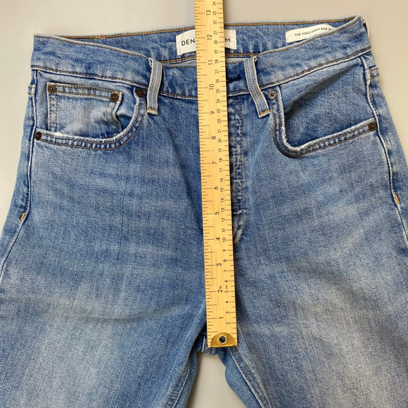 Denim Forum Blue Yoko High Rise Slim Jeans Women's 28 Aritzia Cute Organic Chic - Picture 13 of 16